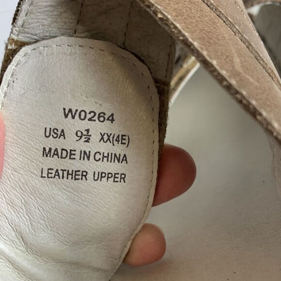 Propet Kelowna Light Brown Leather Adjustable Comfort Slide Sandals Sz 9.5XX 4E - Picture 11 of 15